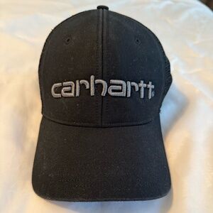 Carhartt Men’s Black Trucker/Baseball Cap with Mesh backing all black w/grey